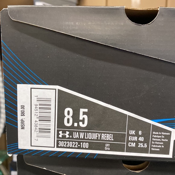 Women's Under Armour Liquify Rebel Shoes (3023022-100) Halo Gray White - 8.5 - Picture 8 of 8